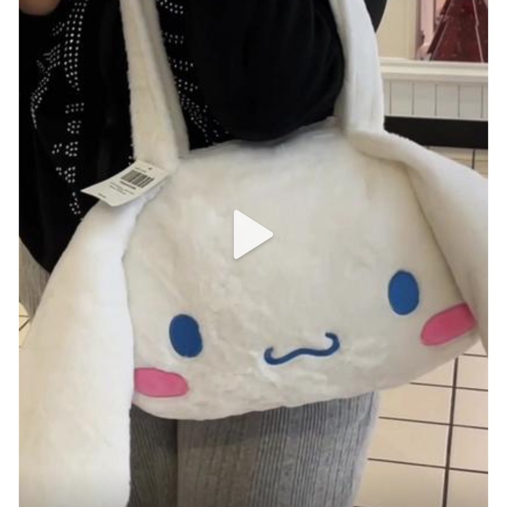Sanrio White and Pink Plush Character Bag